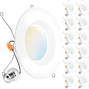 Sunco 12 Pack 6" LED‎ Recessed Downlights – 3000K Warm White, Dimmable, 965LM